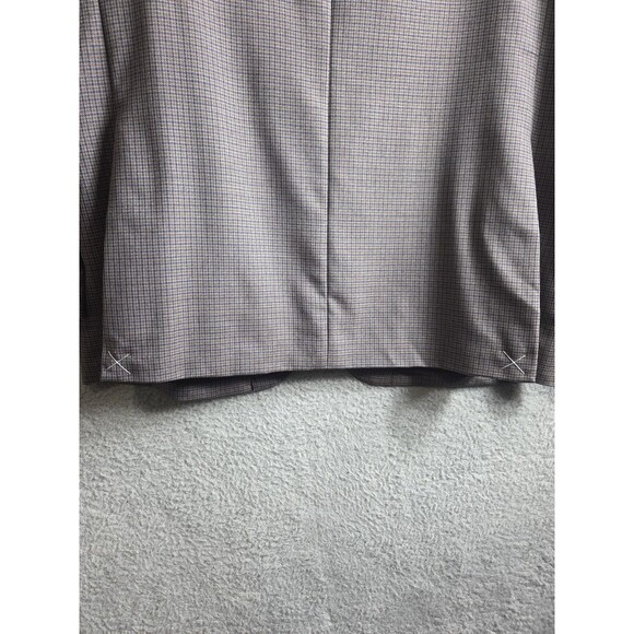 Jos A Bank Wool Blazer Sport Coat Mens 46L Gray Blue Check Executive $199 - Picture 9 of 10